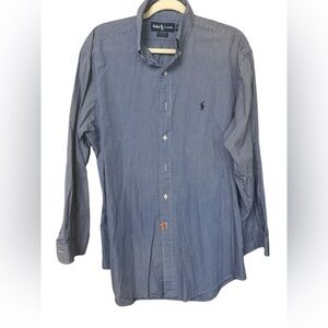 Ralph Lauren Polo Yarmouth Blue Checkered Button Down Dress Shirt Men’s 16 32/33
